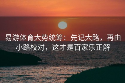 易游体育大势统筹：先记大路，再由小路校对，这才是百家乐正解