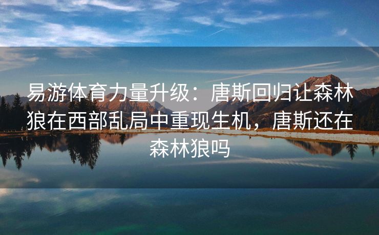 易游体育力量升级：唐斯回归让森林狼在西部乱局中重现生机，唐斯还在森林狼吗