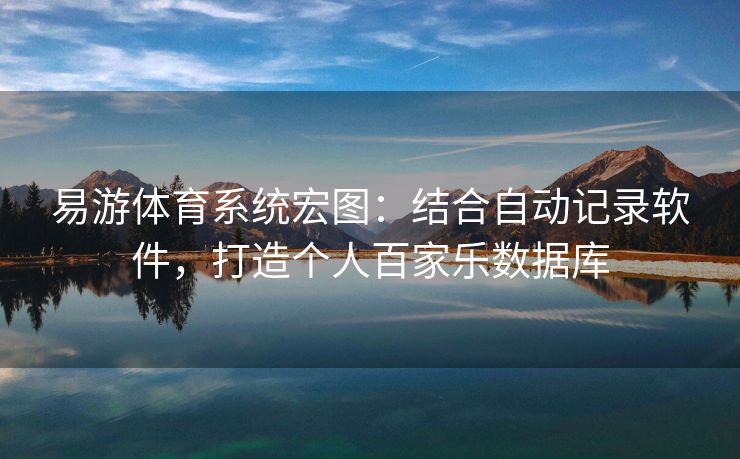 易游体育系统宏图：结合自动记录软件，打造个人百家乐数据库