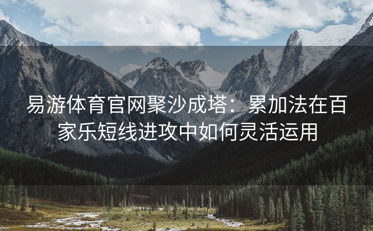 易游体育官网聚沙成塔：累加法在百家乐短线进攻中如何灵活运用