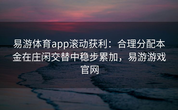 易游体育app滚动获利：合理分配本金在庄闲交替中稳步累加，易游游戏官网